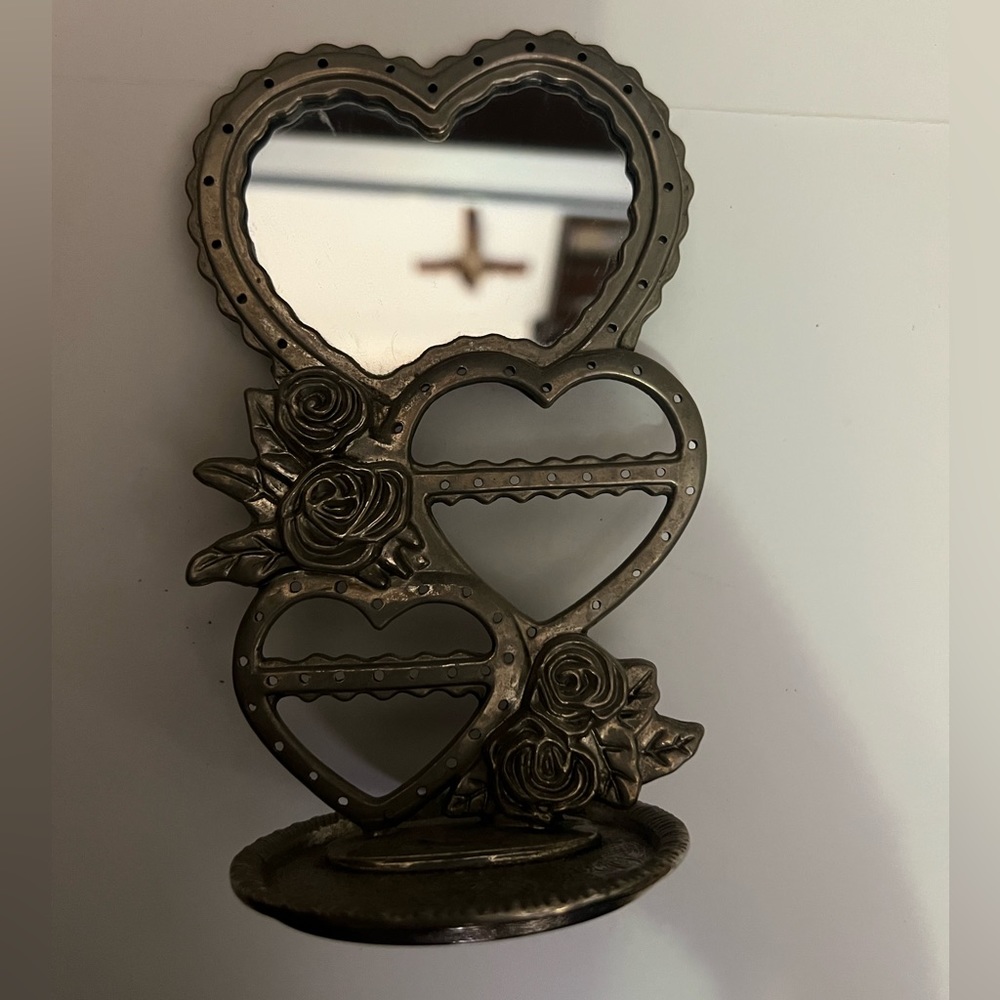 vintage silver plate earring stand